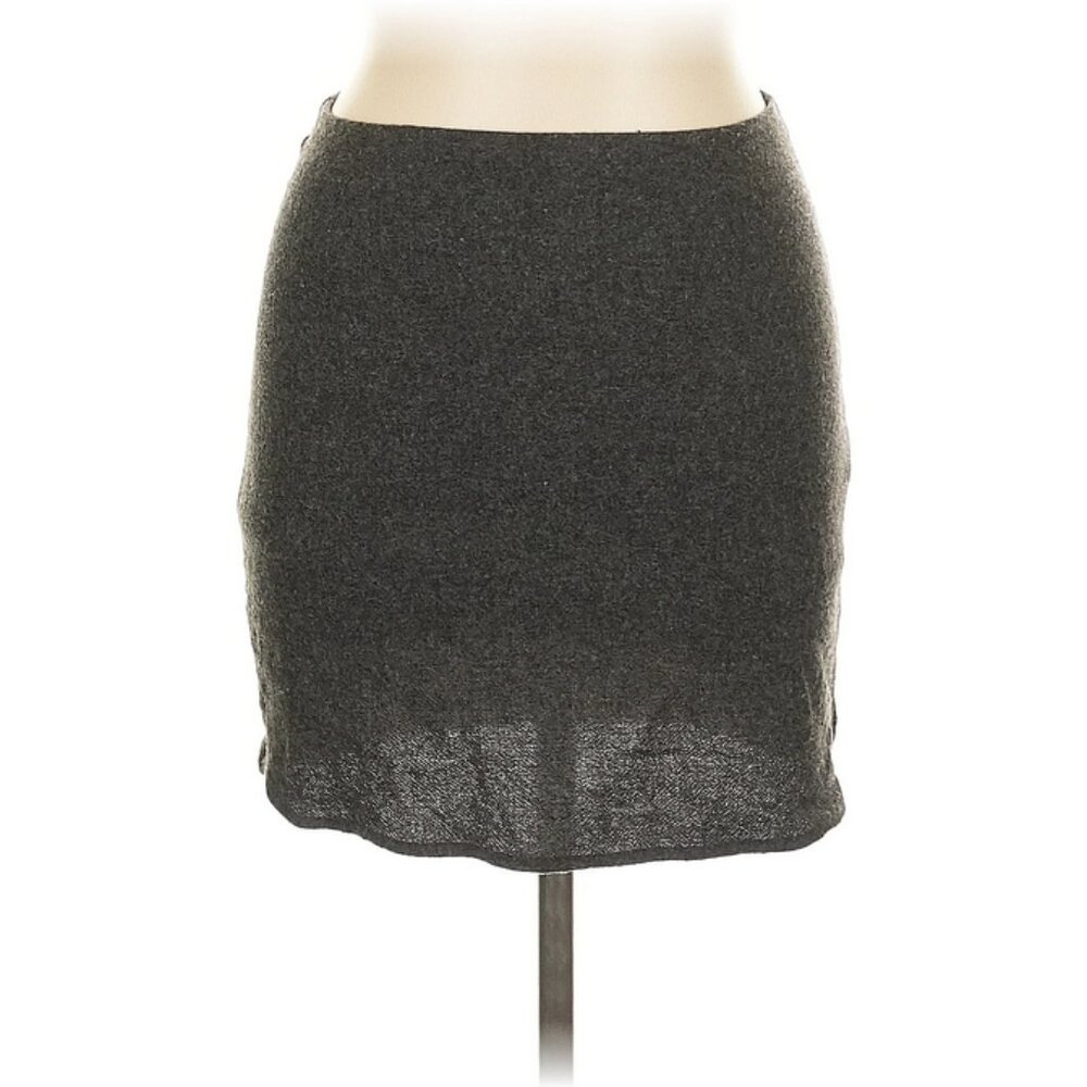 MADEWELL Dark Grey Mini Skirt with zipper closure